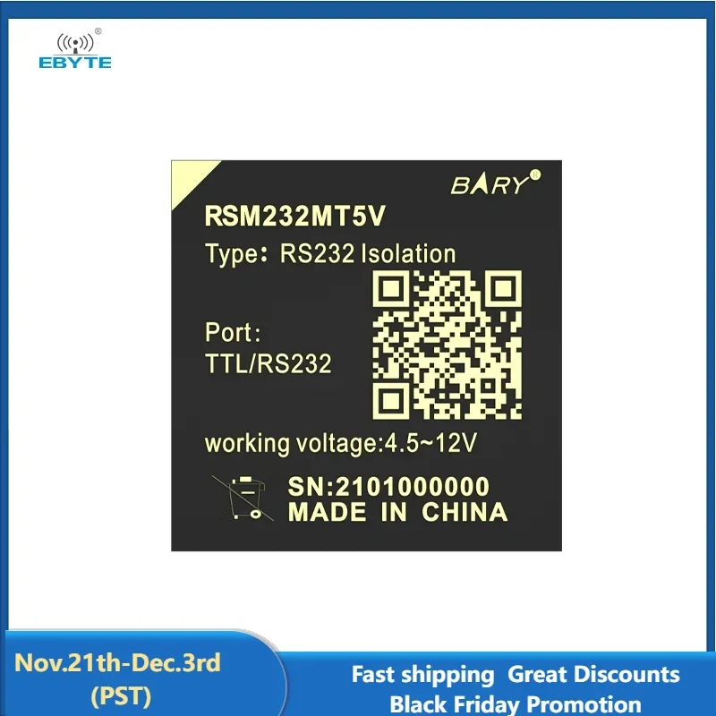 RS485/RS232 Isolated Transceiver Module EBYTE RSM232MT5V RSM485MT5V Industrial Grade Small Size Shell Fireproof Module