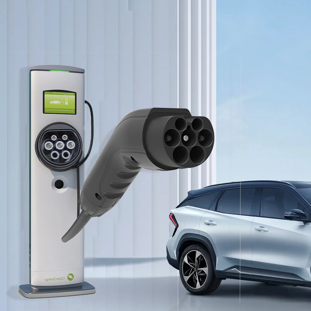 Unirise Type 2 Socket 16A-32A 1/3 Phase IEC 62196-2 Charging Station Socket for EV Charging Type2 Female Charger Connector