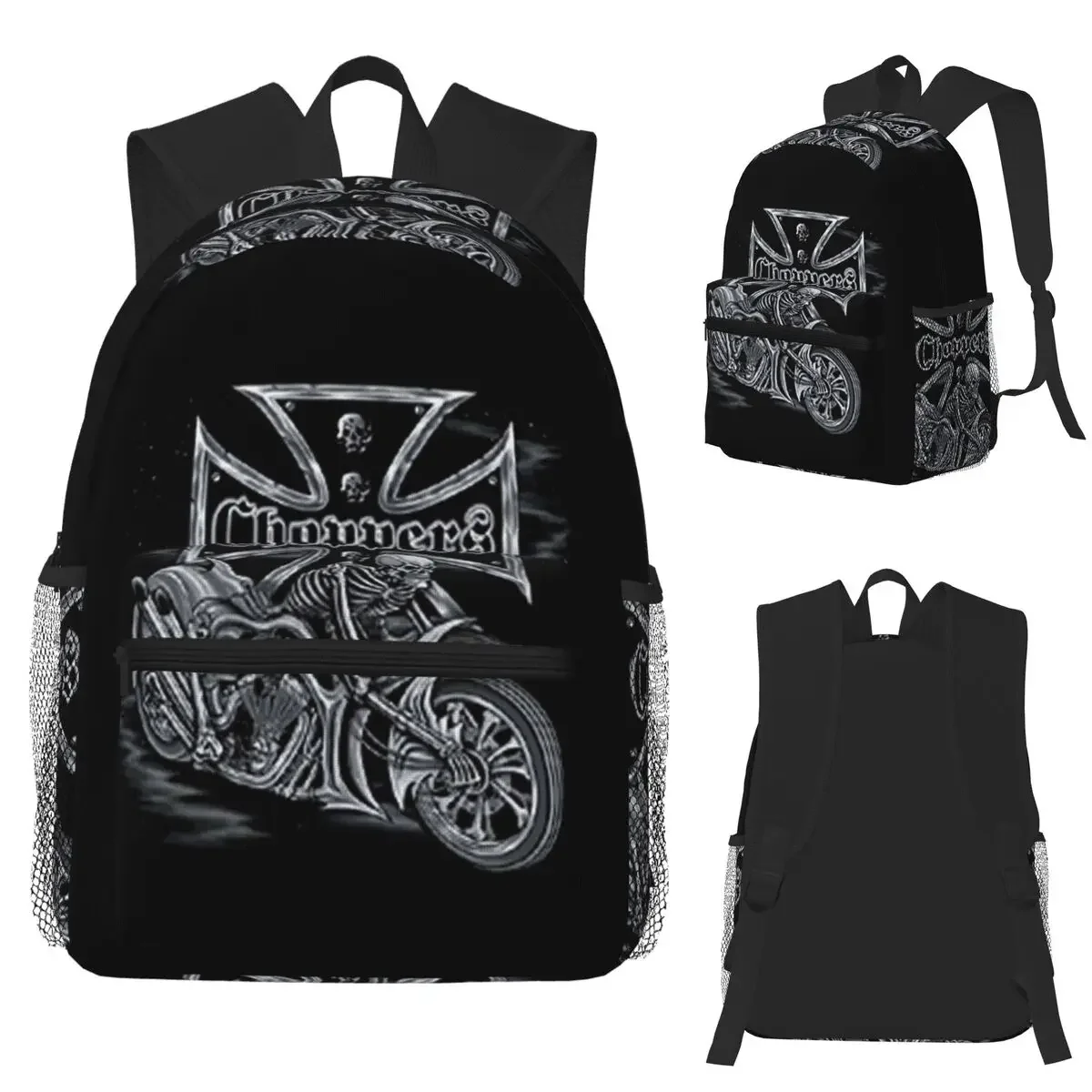 

West Coast Iron Cross Choppers Student Backpack School Bag Hiking Travel Daypack for Men Women Fashion Bookbag Shoulder Bags