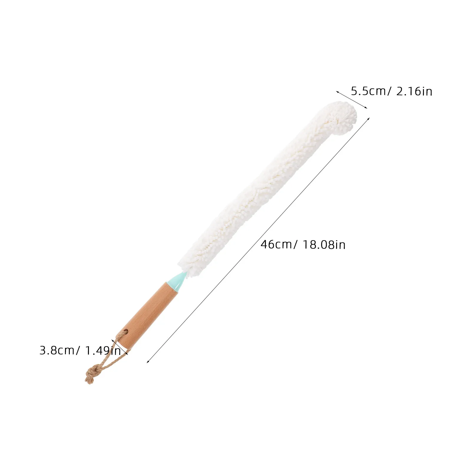 Flexible Decanter Cleaning Brush 46Cm Bamboo Handle Reusable Glassware Cleaner for Wine Decanters Water Bottles Tumblers Vases