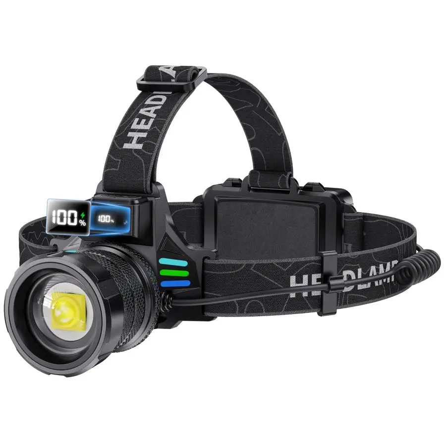 

WWOAA Super Bright Headlamp Rechargeable 99000 High Lumens LED Head Lamp Battery Powered,12 Modes Waterproof Comfortable Headli