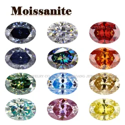 Oval Colored Moissanite stone D Color Pink Green Blue Garnet Champagne 0.5ct 1.0ct 2.0ct 3.0ct Excellent Cut VVS1 For Jewelry