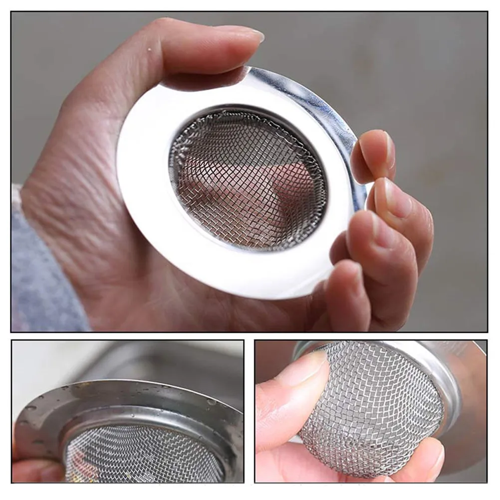 Stainless Steel Sink Strainer Basket for Kitchen & Bathroom Drain – Non-Magnetic Mesh Filter to Prevent Clogs