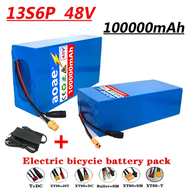 

48V 100000mAh 13S6P Li-ion Battery Pack 2000W Citycoco Motorized Scooter Battery Built In 50A BMS+54.6V Charger