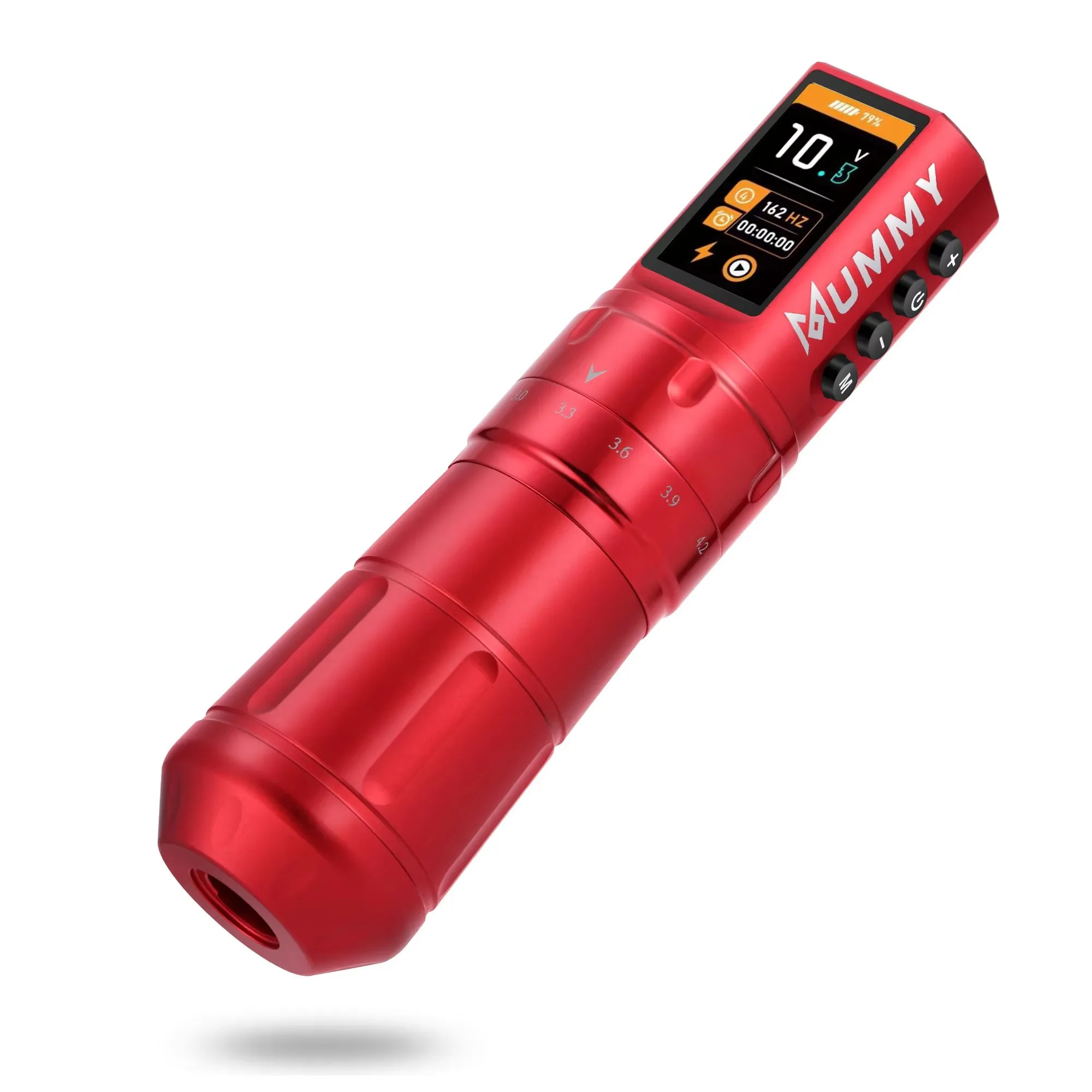 

Беспроводная тату-машинка Mummy Scepter, цветной экран, ручка для татуировки, сменная батарея, боди-арт, 2,4-4,2 мм, 7-тактный (красный)