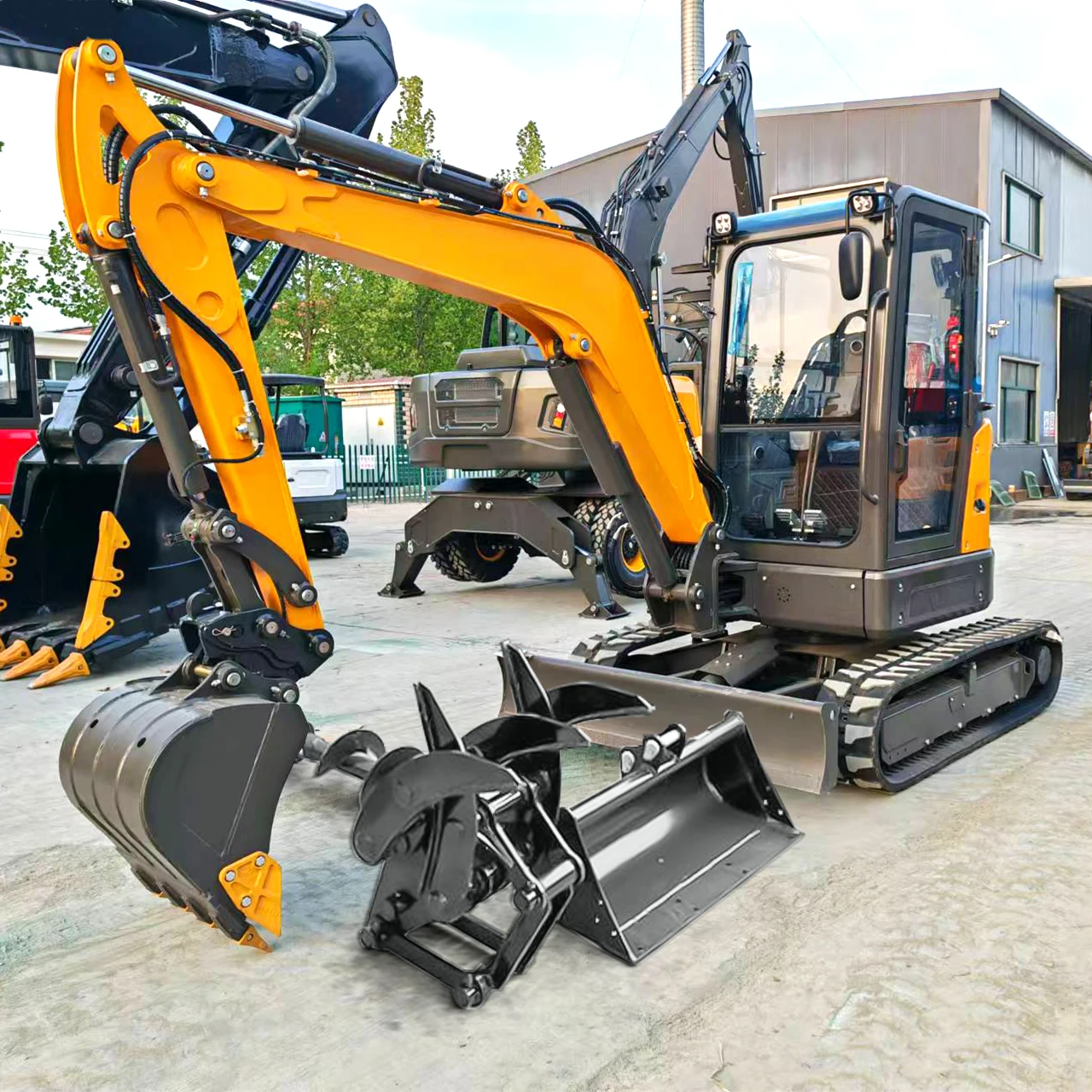 3.5 Ton Zero Tail Swing Mini Excavator 3500kg Digger For Confined Space