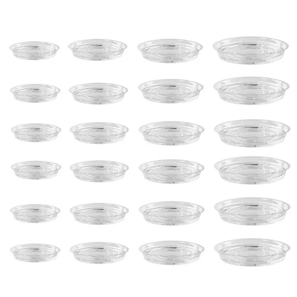 

10/24pcs Plastic Plant Saucer 6/8/10/12 Inch Clear Plastic Plant Saucers Flower Pot Drip Trays Garden Flower Pot Base ﻿