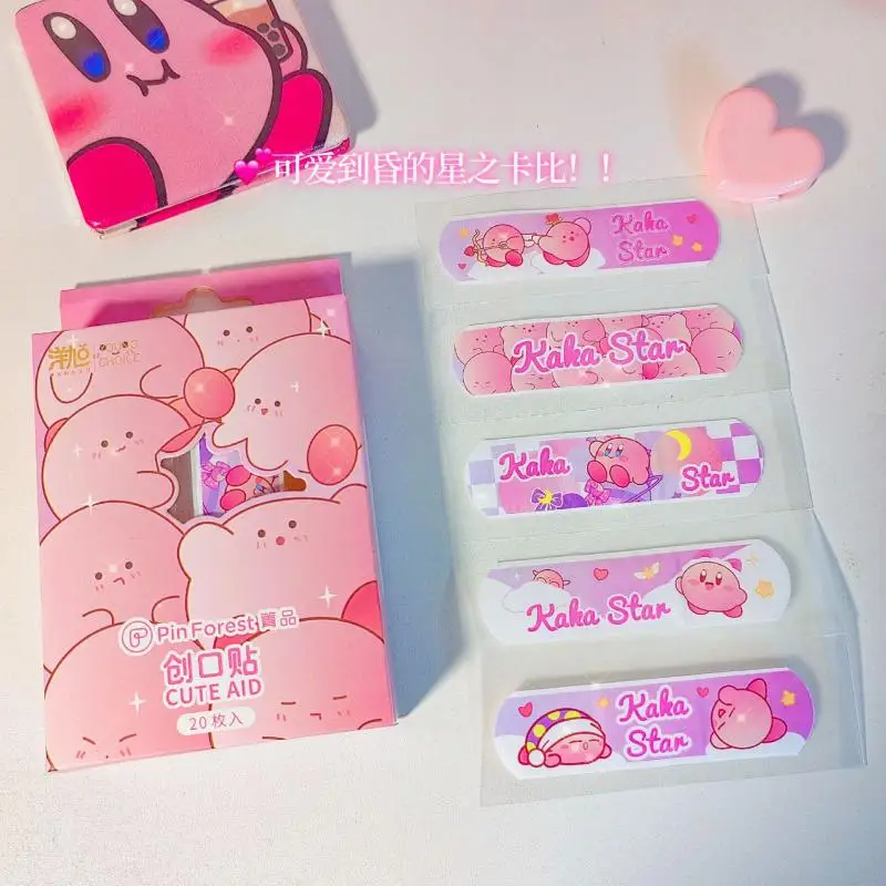 Kirby Non-Woven Fabric Band-Aid Child Cartoon Girl Hemostatic Band-Aid Cute Kawaii Waterproof Breathable Portable Band-Aid