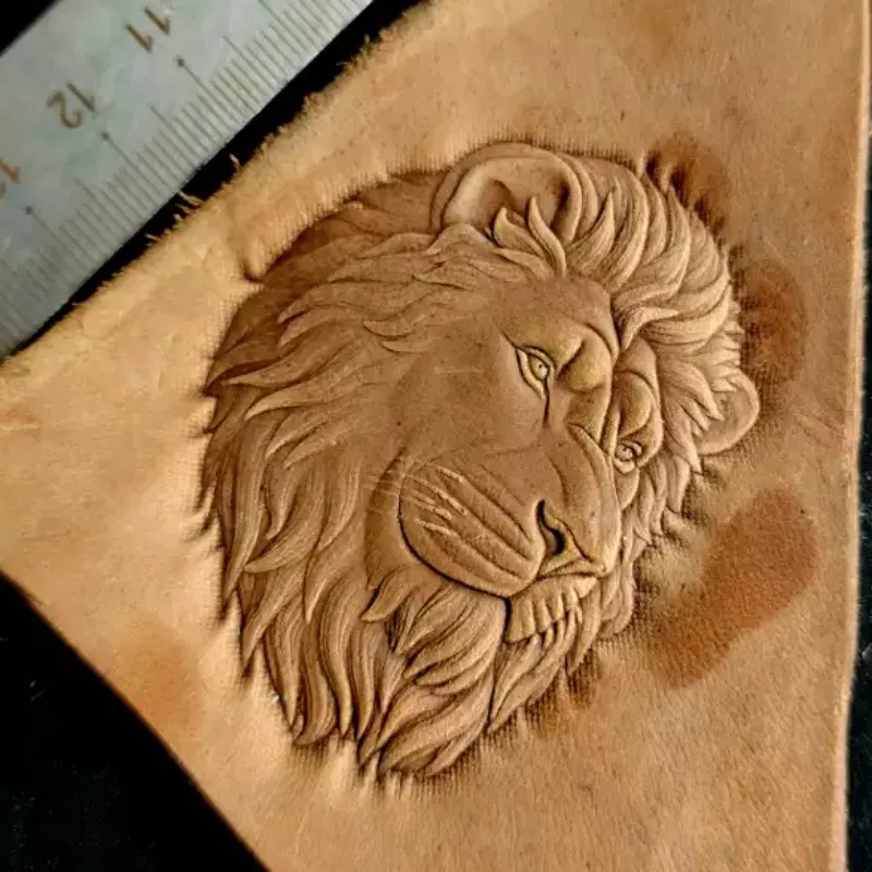 3D Metal Leather Stamps Lion Tiger Pattern Embossing Mold DIY Leathercraft Carving Shaping Tool