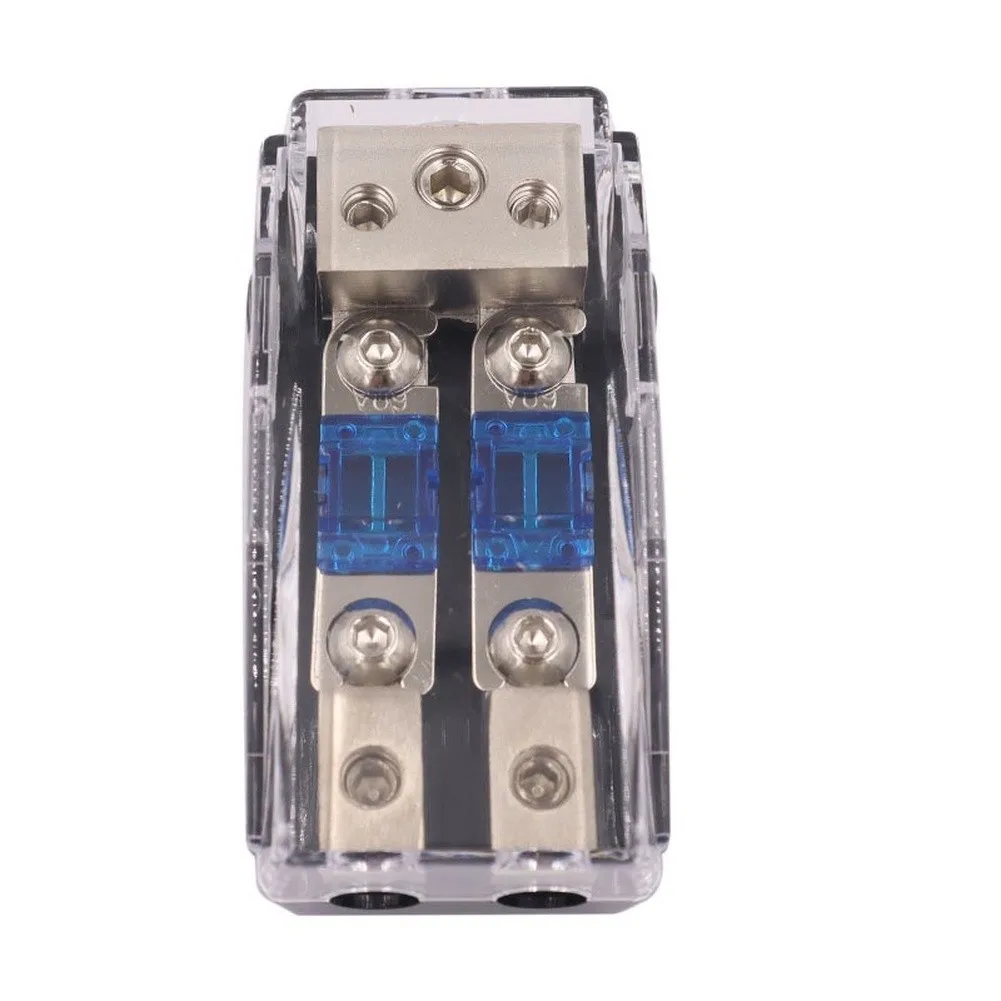 Auto Circuit Breaker Car Audio Fuse Holder Abs Plastic Housing 1x0ga Input Port 2x4ga Output Ports For Stable Audio Operation