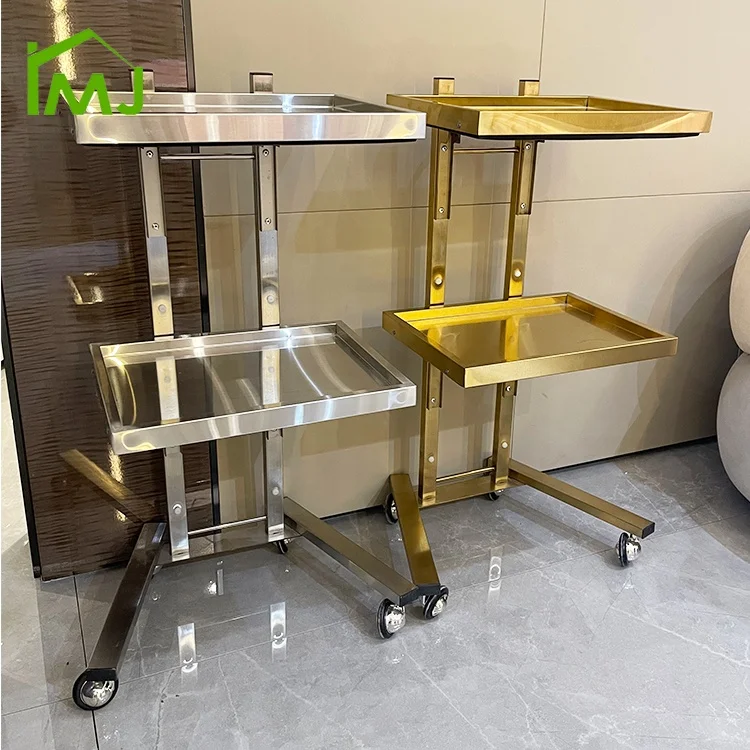 

Modern Nail Salon Barber Hairdressing Rolling Tool Metal Storage Makeup Trolley