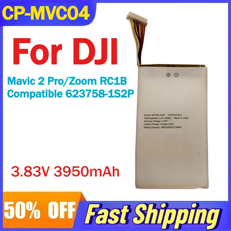 3.83V 3950mAh CP-MVC04 Li-Polymer Battery for DJI Mavic 2 Pro/Zoom RC1B Remote Control Compatible 623758-1S2P Batteries