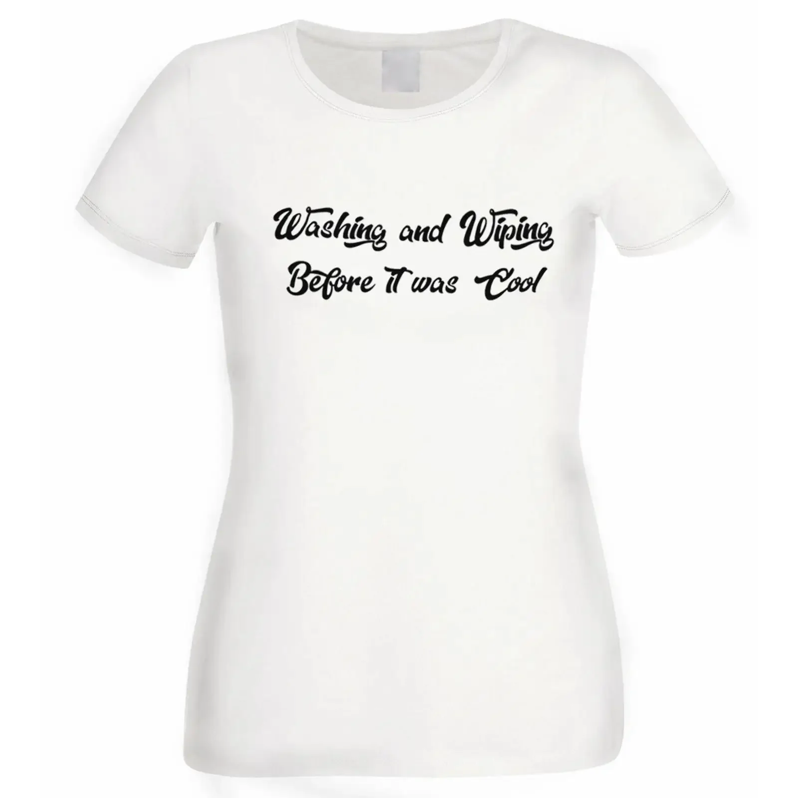 Washing amp Wiping Before It Was Cool Damen T Shirt weiß bedruckt XTSN153 vintage Washed fashion homme Stylish
