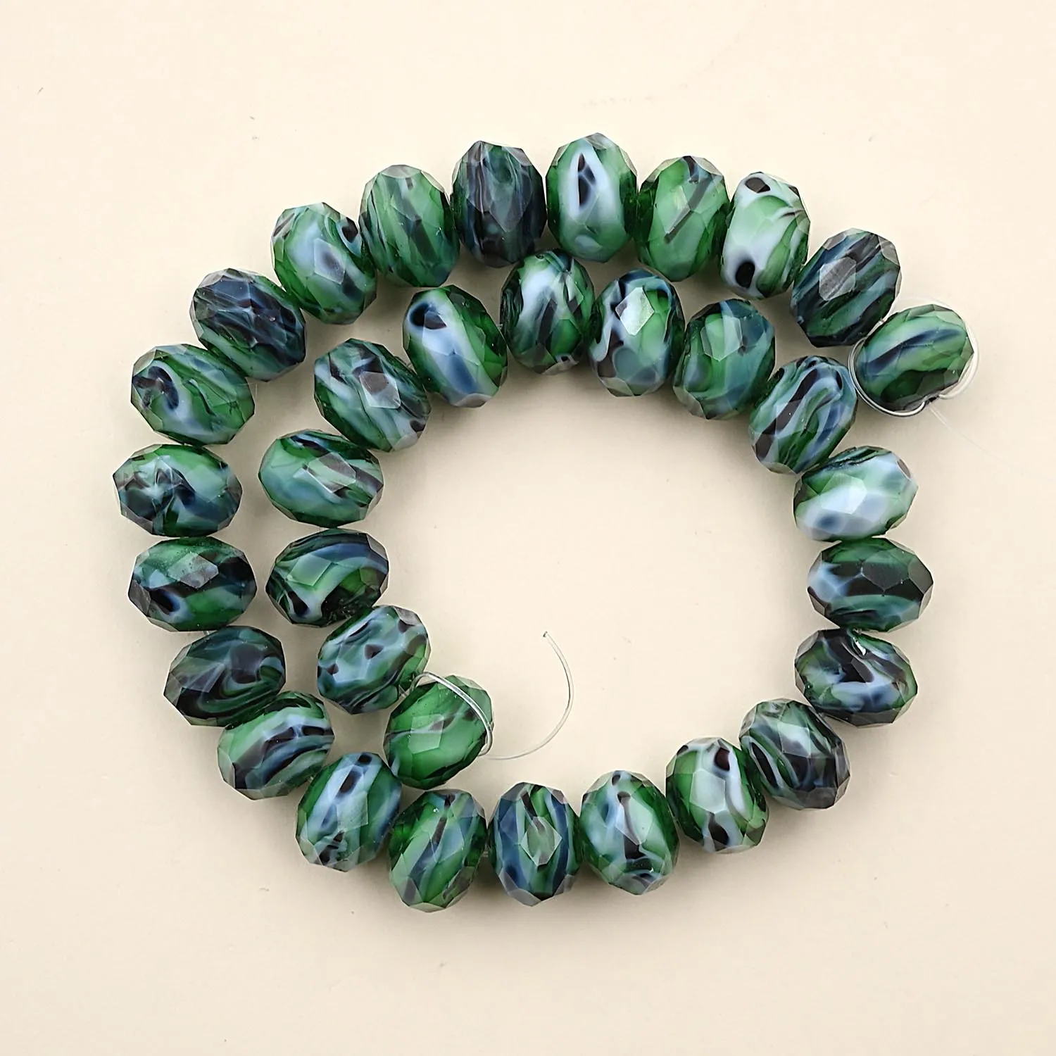 9x12mm Green Stripe Murano Beads Faceted Crystal Glass Lampwork Beads For Jewelry Making Diy Charm Bracelet Necklace Accessories