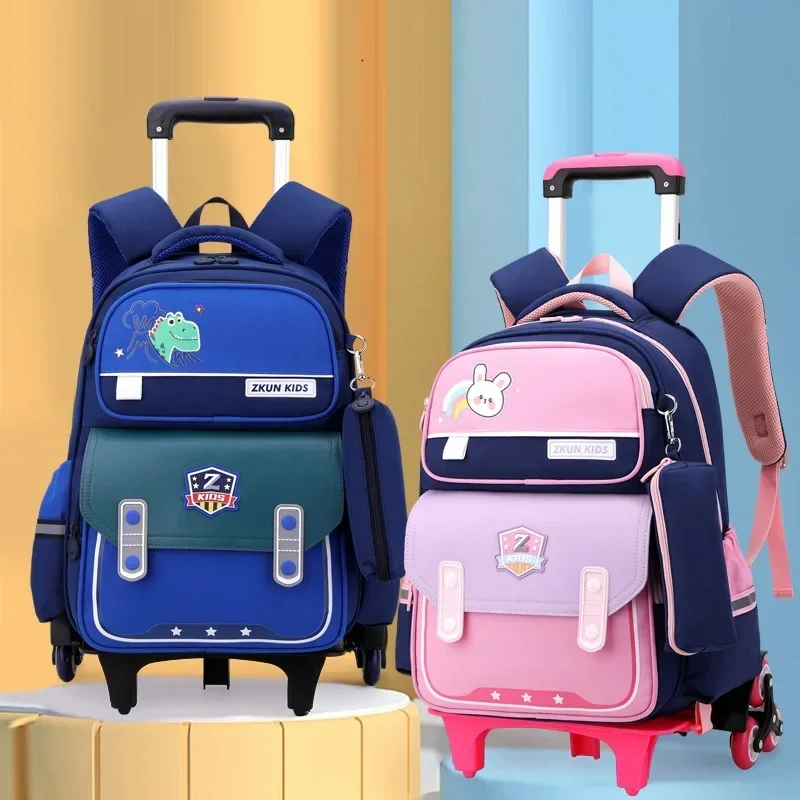 Children School Rolling Backpack School Bags for Girls Kids Wheeled Backpack School Backpack with Wheels Travel Luggage Mochila