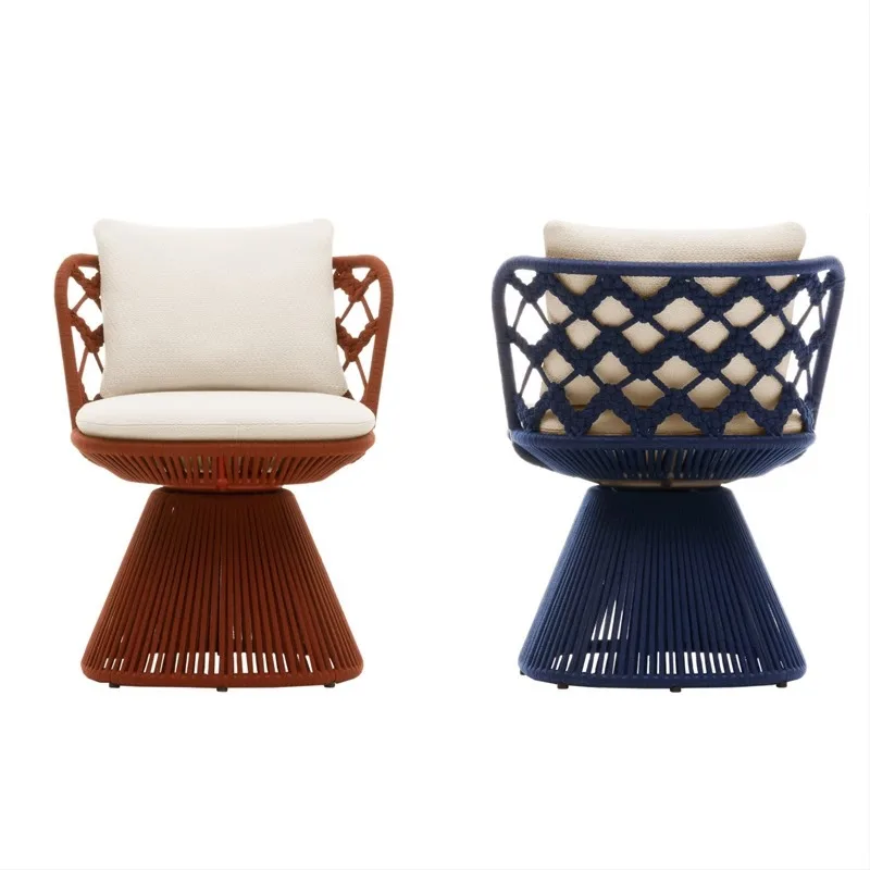 طاولة وكراسي من الخيزران للاستخدام الخارجي المبتكر مكونة من ثلاث قطع كرسي أريكة فردي لغرفة الشمس وأثاث ترفيهي من الخيزران #2