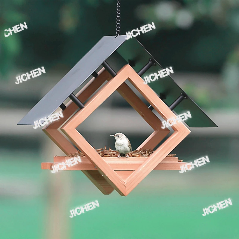 

ZQ Красивая подвесная декоративная металлическая кормушка для птиц