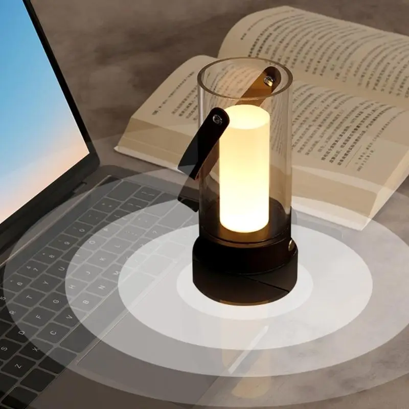 2025 New Handheld Night Light Vintage Table lamps Stepless Dimmable Bedside Lamp