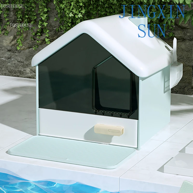 Large Splash-proof Deodorant Cat Bedpan House Shape Cat Litter Box Pet Supplies Fully Enclosed Drawer Type Litter Box for Cats L