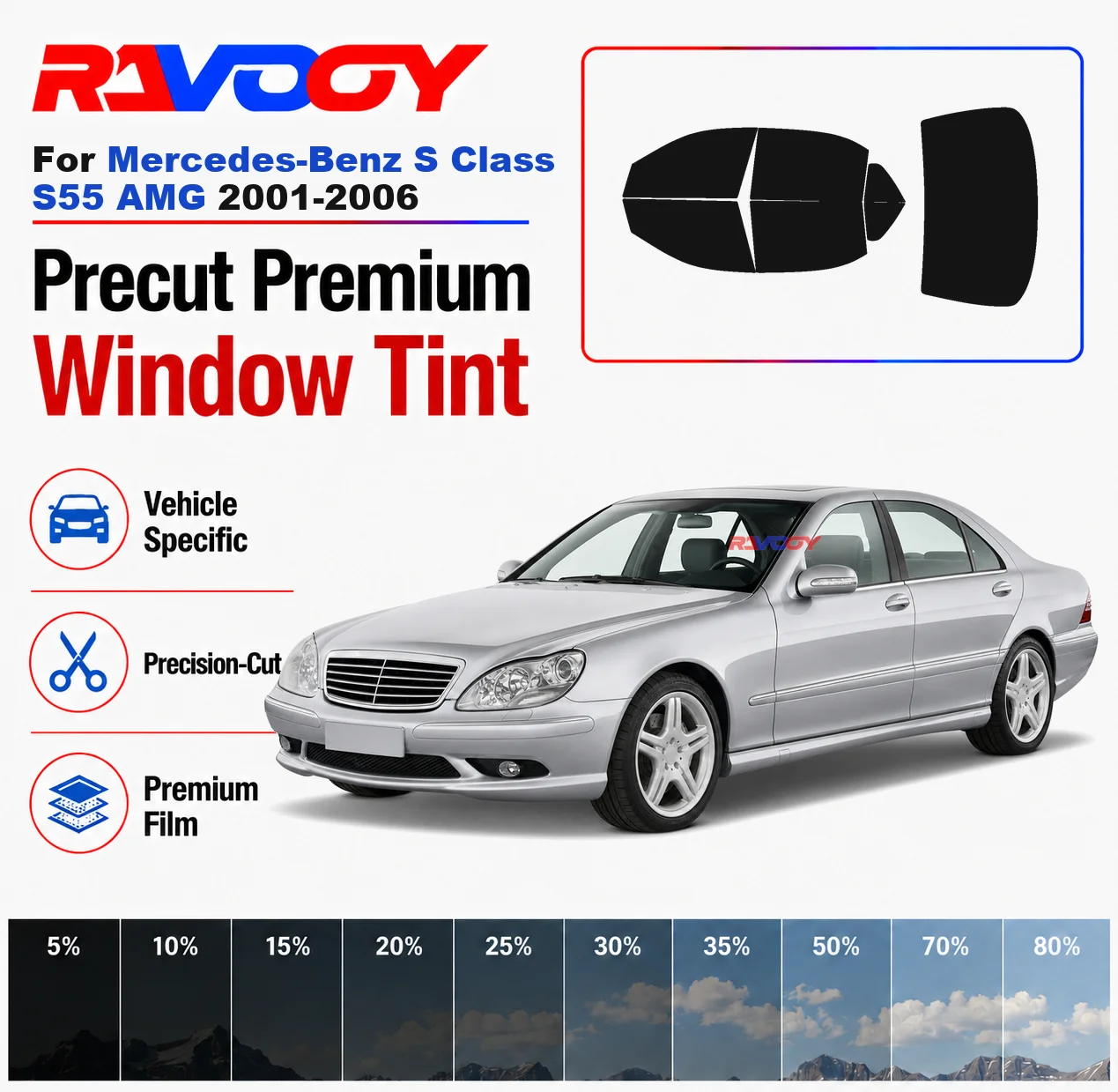 premium-precut-window-tint-kit-front-rear-windows-rear-windshield-for-mercedes-benz-s-class-s55-amg-2001-2006-nano-ceramic-film