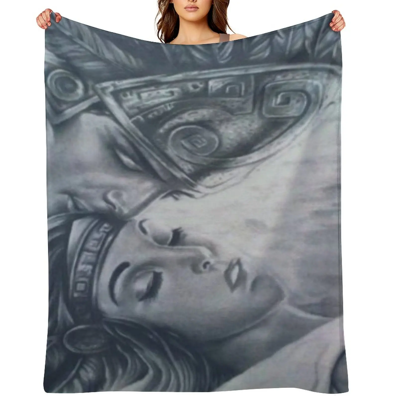

Kissing Aztec princess Throw Blanket wednesday Winter beds Luxury Furry Blankets