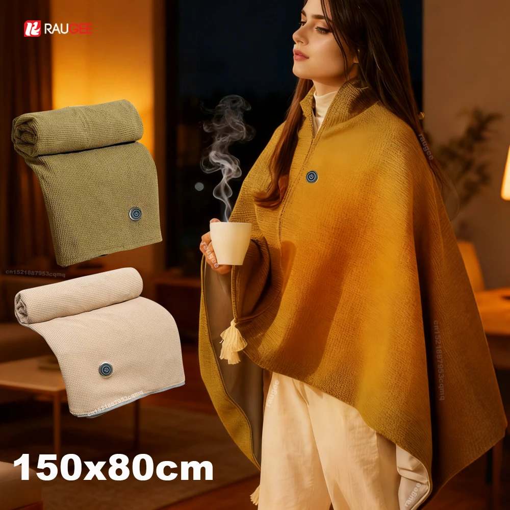 

Электрическое одеяло с подогревом USB, портативный теплый плед для плеч и коленей, электрическая грелка-шаль