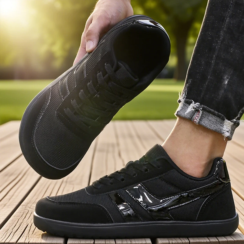 Tenis De Hombre Wide Toe Box Barefoot Shoes Minimalist Breathable Comfortable Outdoor Walking Shoe Sports Casual Blue Shoes 2025
