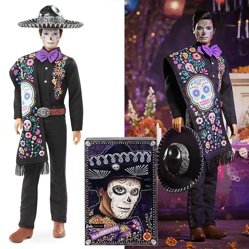 Muñecas KEN de la firma de Barbie, juguetes originales de colección para niñas, Día de los muertos, Festival de calavera mexicana, conmemoración de moda, 1/6
