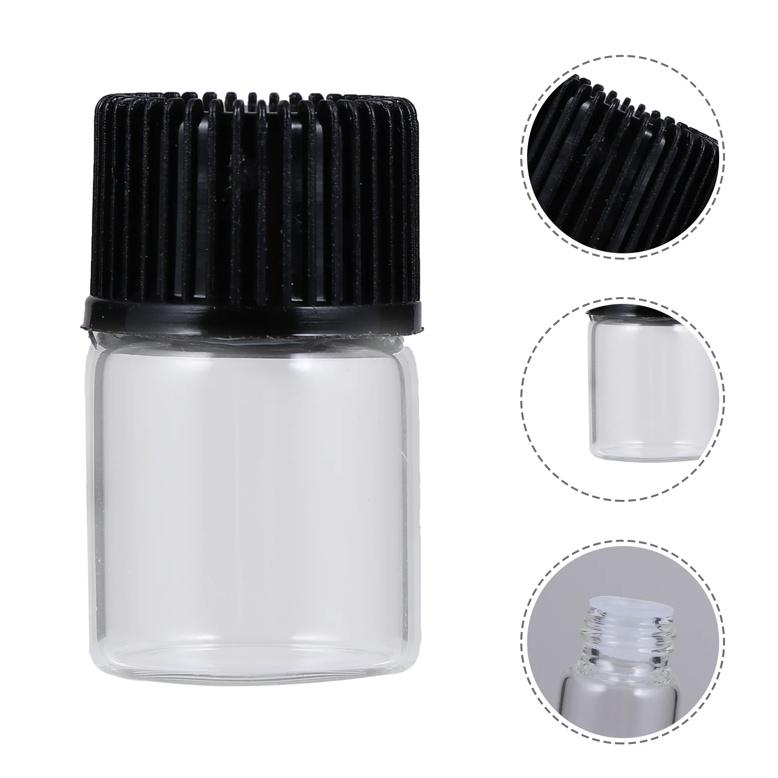 30 fiale di vetro borosilicato trasparente, bottiglie riutilizzabili con tenuta stretta a tenuta stagna per oli cosmetici, bottiglia trasparente