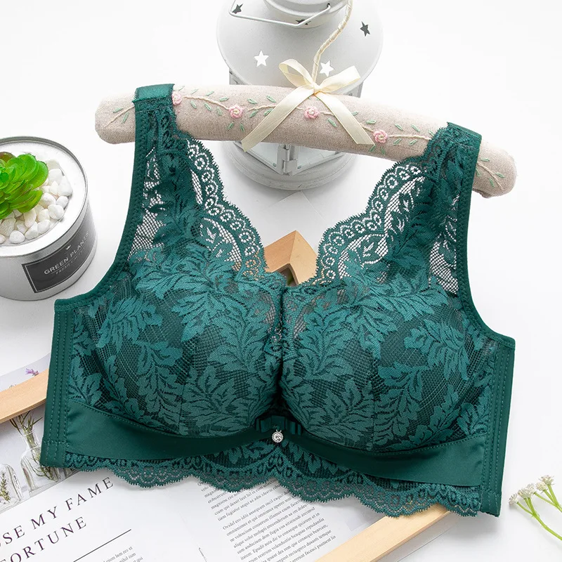 Large Size Bras for Women Sexy Lace Lingerie Bralette Vest Full Cup Brassiere 36 38 40 CD Cup Top BH Wireless Underwear