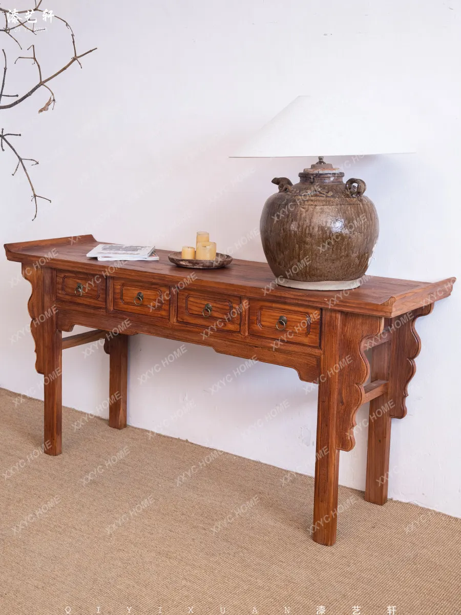 

Solid wood antique table household entrance Buddhist platform God of Wealth case