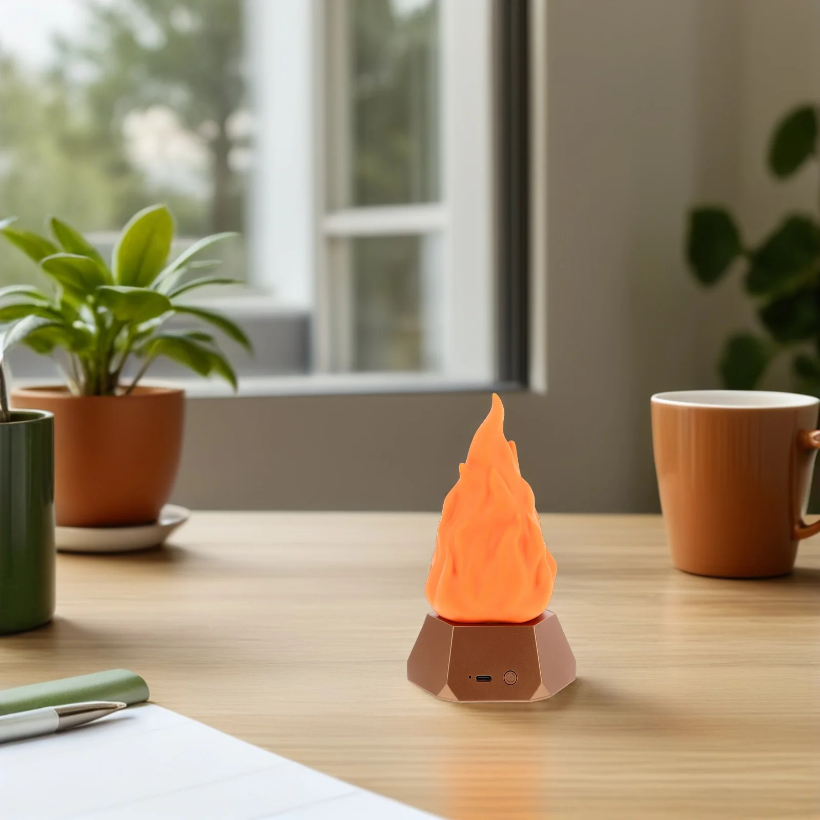 

3-Mode USB Rechargeable Flame Lamp Realistic Simulated Flame LED for Indoor Outdoor Use Waterproof Camping Decor