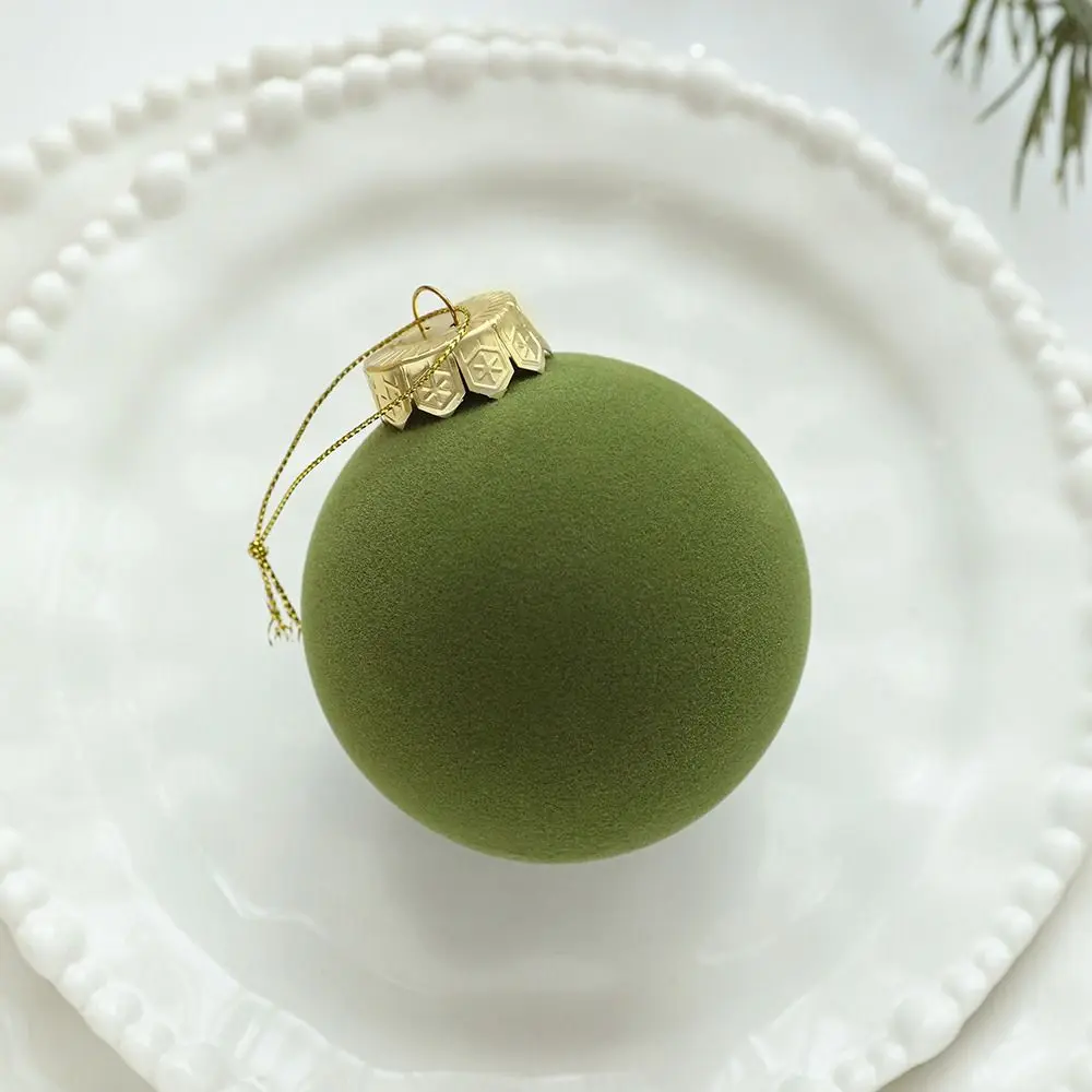 6-teiliges Set 8CM Größe Weihnachtskugel-Dekoration Plastik-Samtkugeln Bunte Christbaumkugeln Party-Hochzeitsgeschenke – Detail 5