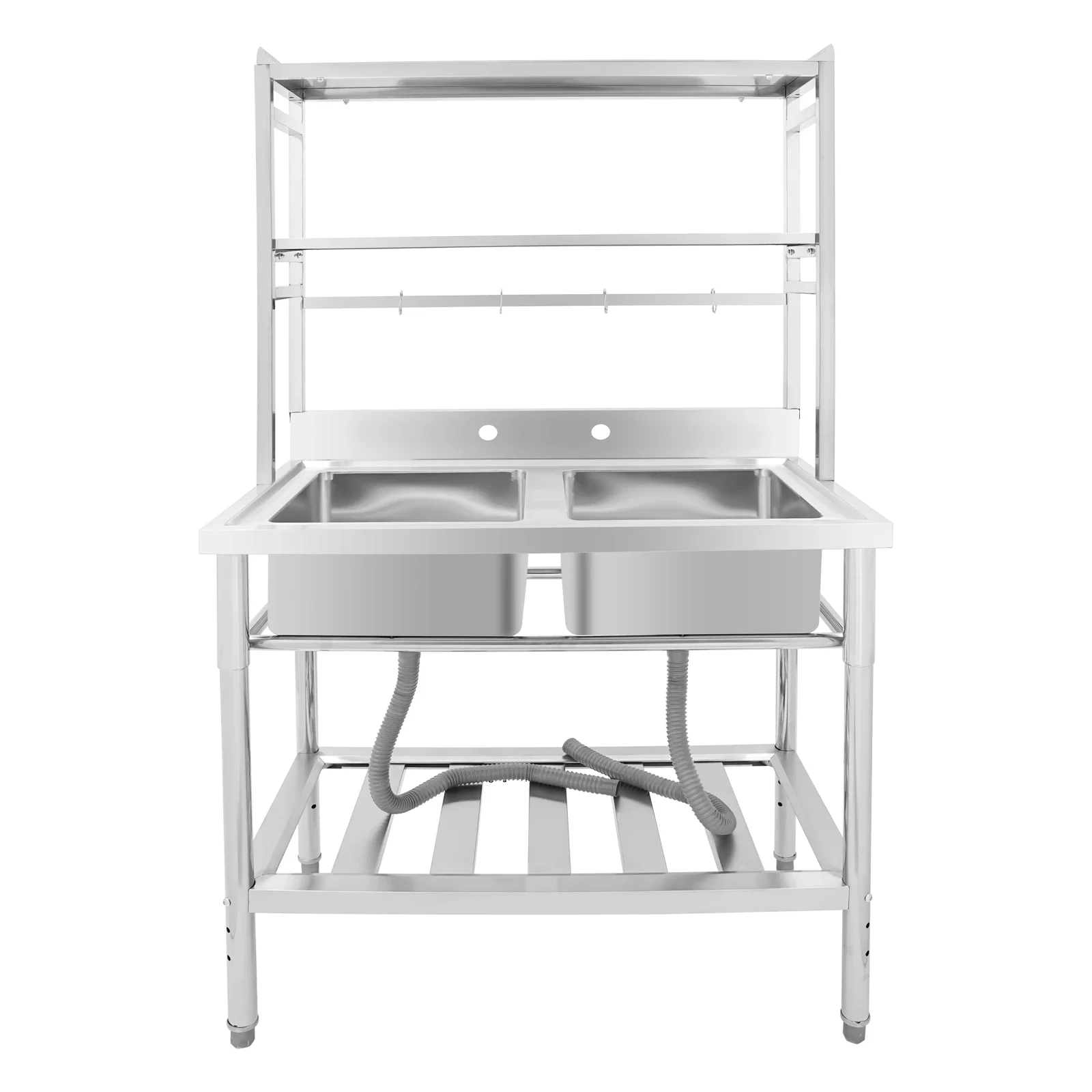 

Двойная раковина из нержавеющей стали с 4 крючками. Отличная несущая способность для кухонь, гостиниц, гаражей, садов.