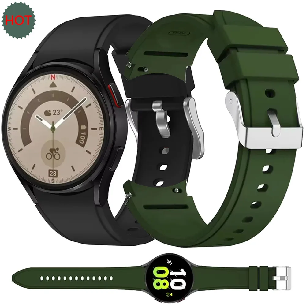 No Gap Silicone Strap for Samsung Galaxy Watch 6/4 Classic 47mm 43mm 46mm 42mm for Galaxy Watch 4 5 6 7 40mm 44mm Pro 45mm Band