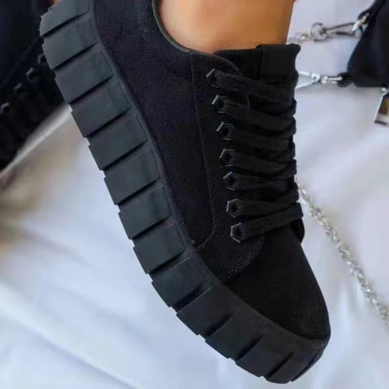 European and American Casual Flat Shoes 2024 Autumn New Lace Up Casual Sports Daily Simple Women's Shoes Zapatillas De Deporte image 5