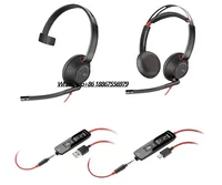 Plantronics Blackwire C5220 C5210 Stereo Monaural USB-A USB-C Wired Headset with Boom Mic for PC Tablet and Cellphone