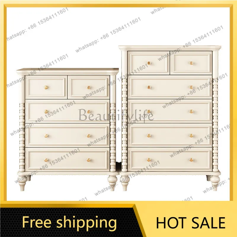 FG French all solid wood American storage entrance cabinet European antique living room cabinet