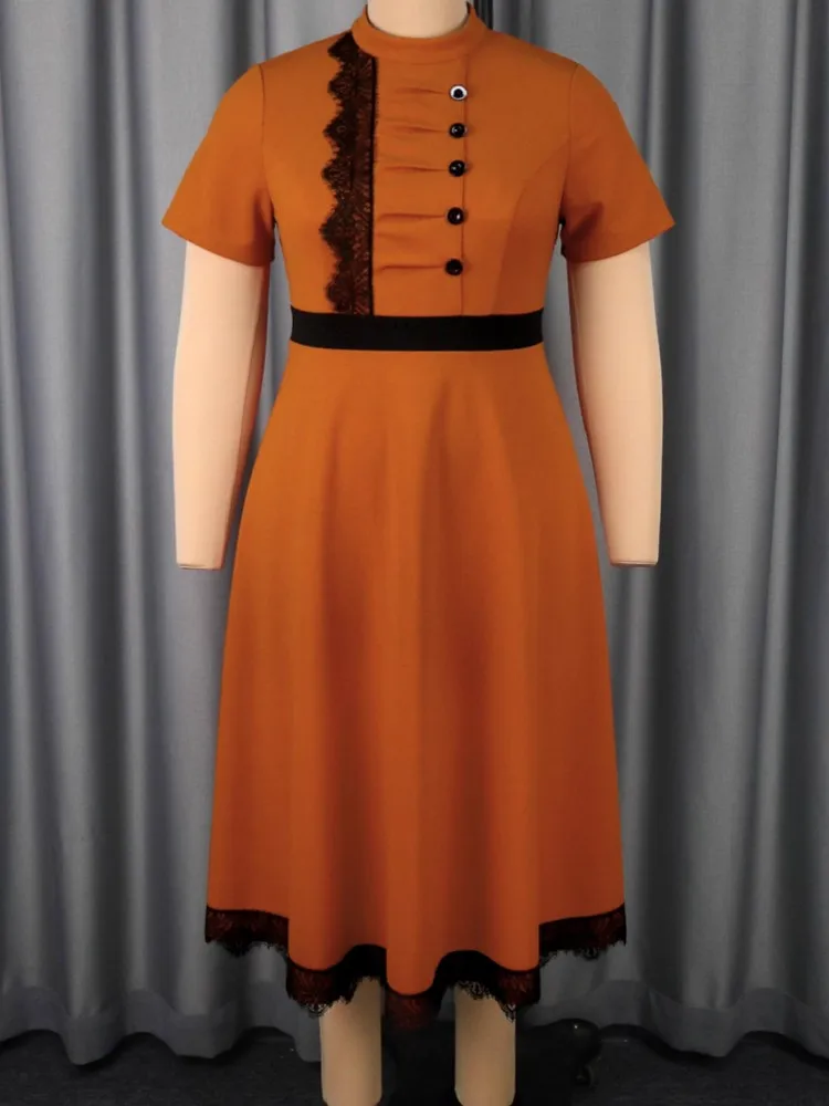 L-4XL Plus Size Clothes Dresses Women Robes 2026 Spring Summer Street Style Casual 3XL 4XL Big Size Midi Dress Oversize