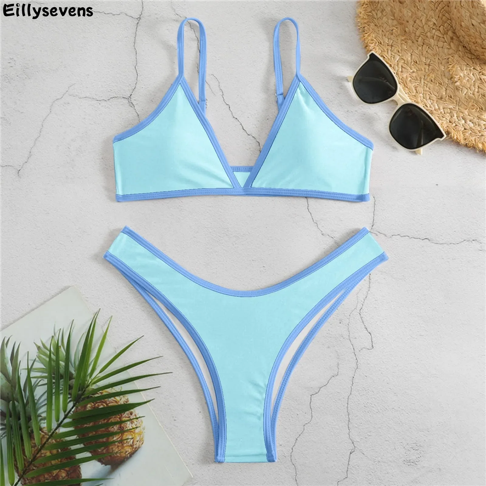 bikini 2024 women in multiple colors sexy color-blocked split bikini push-up swimsuit 2-piece set Sports Sexy Bikini Lingerie