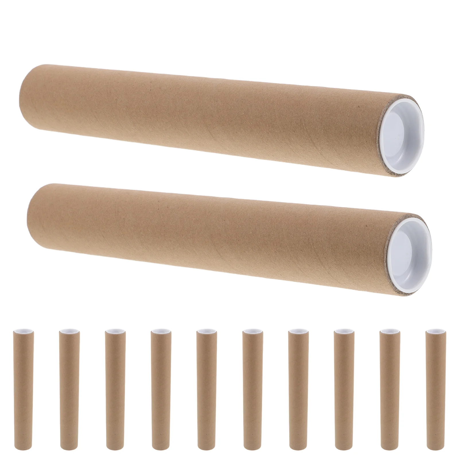 12 قطعة أنابيب الشحن مع قبعات كرافت ورقة أنبوب بريد للملصقات مخططات الأعمال الفنية وثائق لفة الحماية