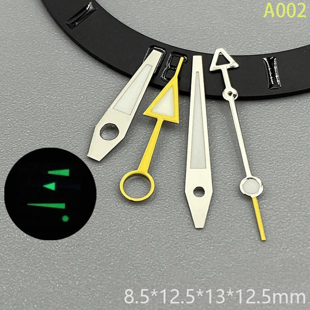 استبدال مؤشرات إكسسوارات الساعة الرجالية، عقارب ساعة مضيئة باللون الأخضر لحركة NH34، عقارب GMT، عقارب NH34، إبر