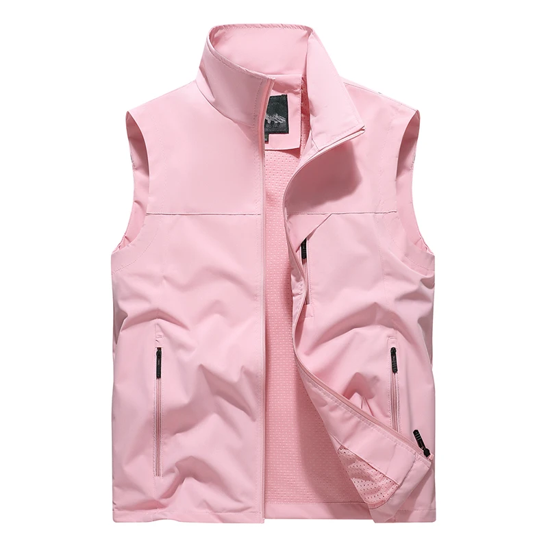 Women Lightweight Sleeveless Jacket Stand Collar Zipper Vest Multi Pocket Outdoor Travel Fishing Casual Waistcoat