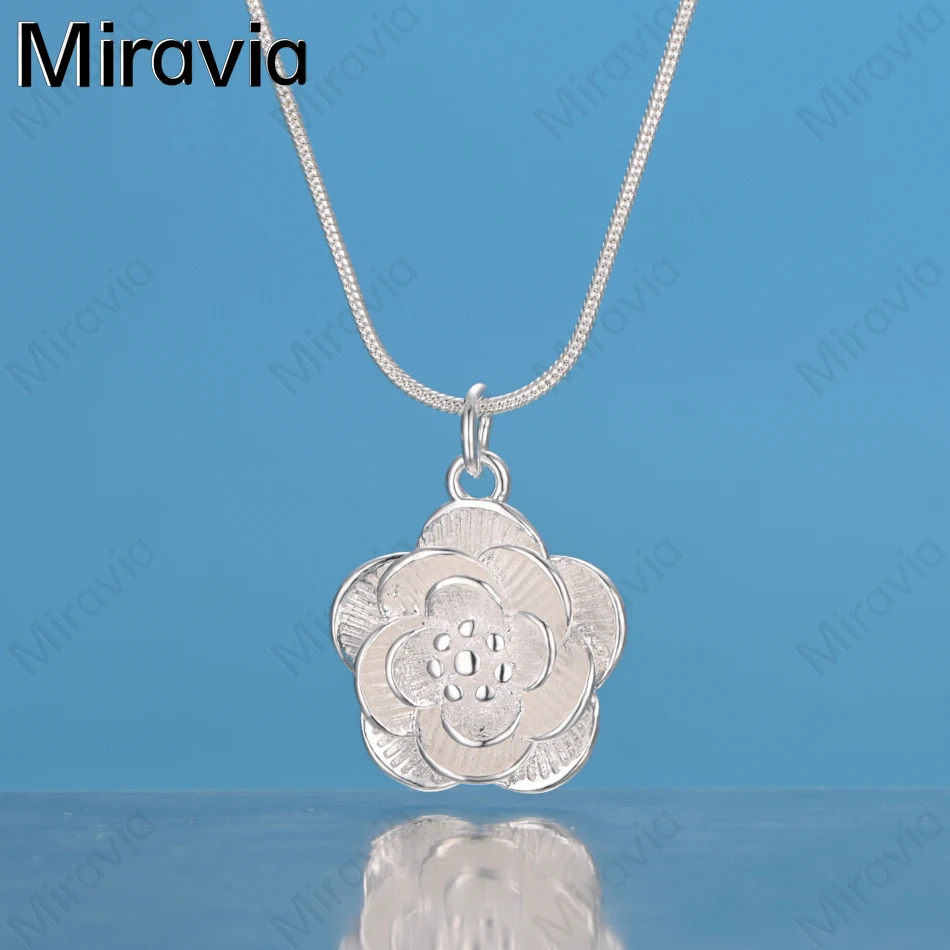 

Miravia 925 Sterling Silver Flower Pendant Necklace Daily Accessories Women'S Simple And Elegant Jewelry