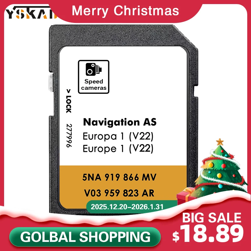 Carte SD pour VW Discover Media Navi AS Map, GPS, UK, Europe, Sat Nav, 32 Go de mémoire flash, version de voiture, nouveau, 2025