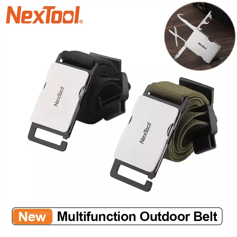 NexTool Multi Functional Men Waist Belt Buckle Multitool Belt Repair Tool Screwdrivers Scissors File Bottle Opener EDC Tools