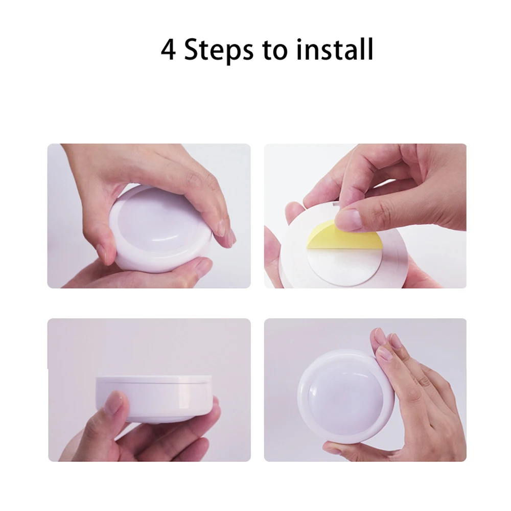 Melery LED Night Light Adhesive Sticker Battery Dimmable Multicolor Cabinet for Bedroom Kitchen Bathroom Drawer Wall Puck Lamp