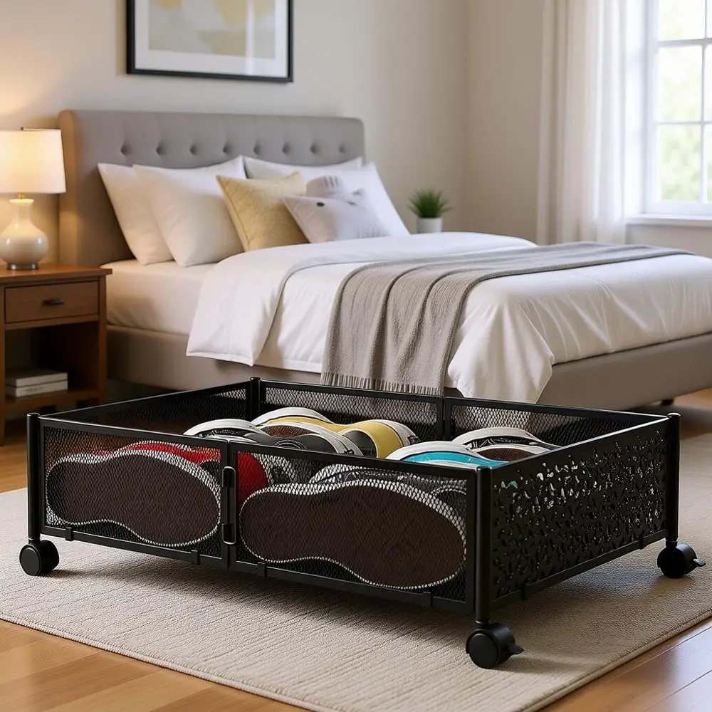 

Контейнеры для хранения под кроватью на колесиках для обуви, одежды и одеял - набор из 2 штук