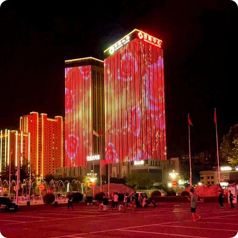 1M² LED P100-P31 Engineering Grid Screen Outdoor Full Color Waterproof Flexible Transparent Display High Brightness Video Wall