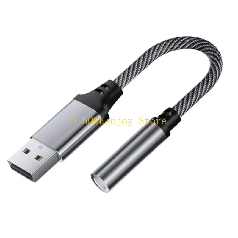 B0KF USB to 3.5mm Auditory Adapter Headphone Micphone Sound Adapter Enhances Sound